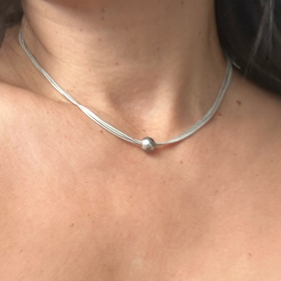 Sterling silver necklace, modern and simple - Picture 1 of 4